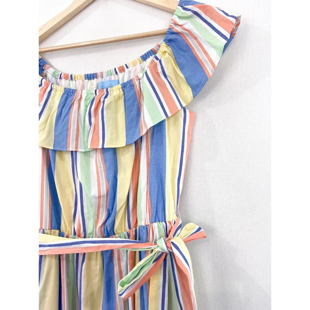 Draper James RSVP Striped Off the Shoulder Midi Dress Multi Color Small - Picture 5 of 9